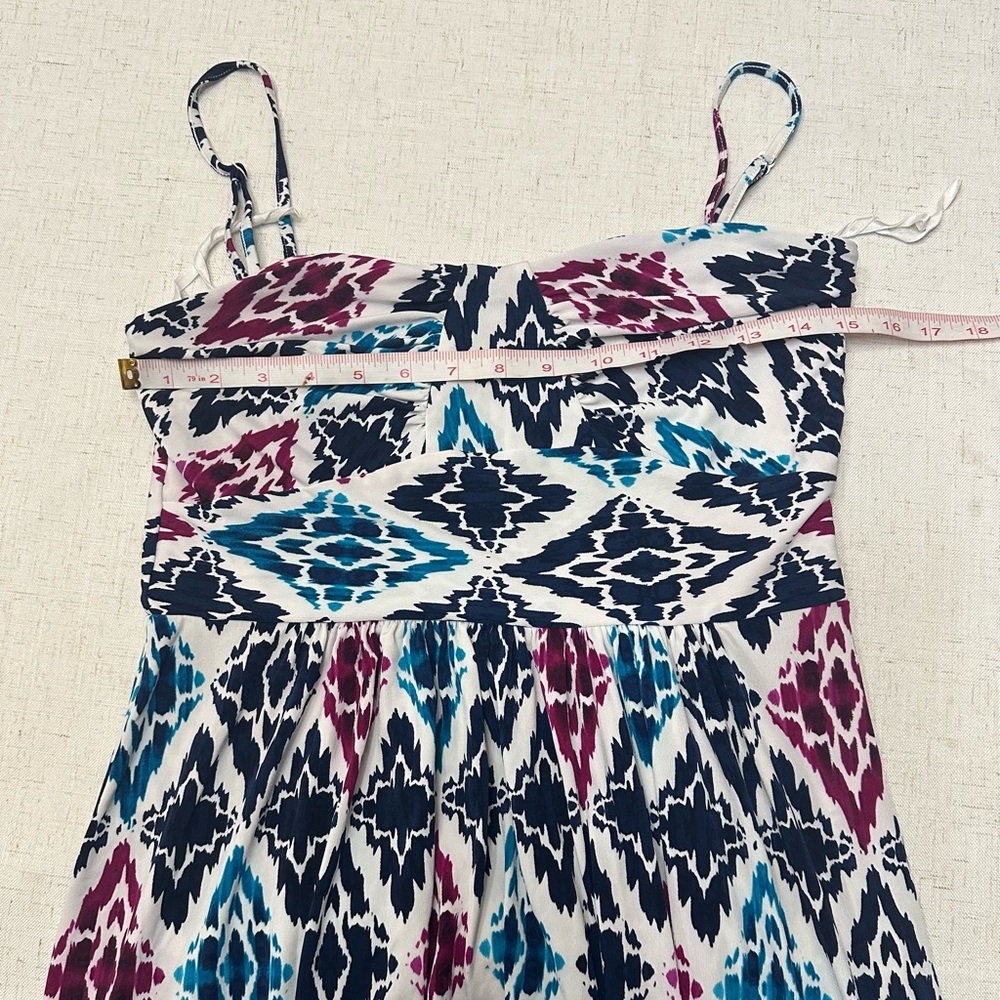 💜Printed Spaghetti-Strap Maxi Dress in Teal, Navy & Burgundy - Picture 6 of 14